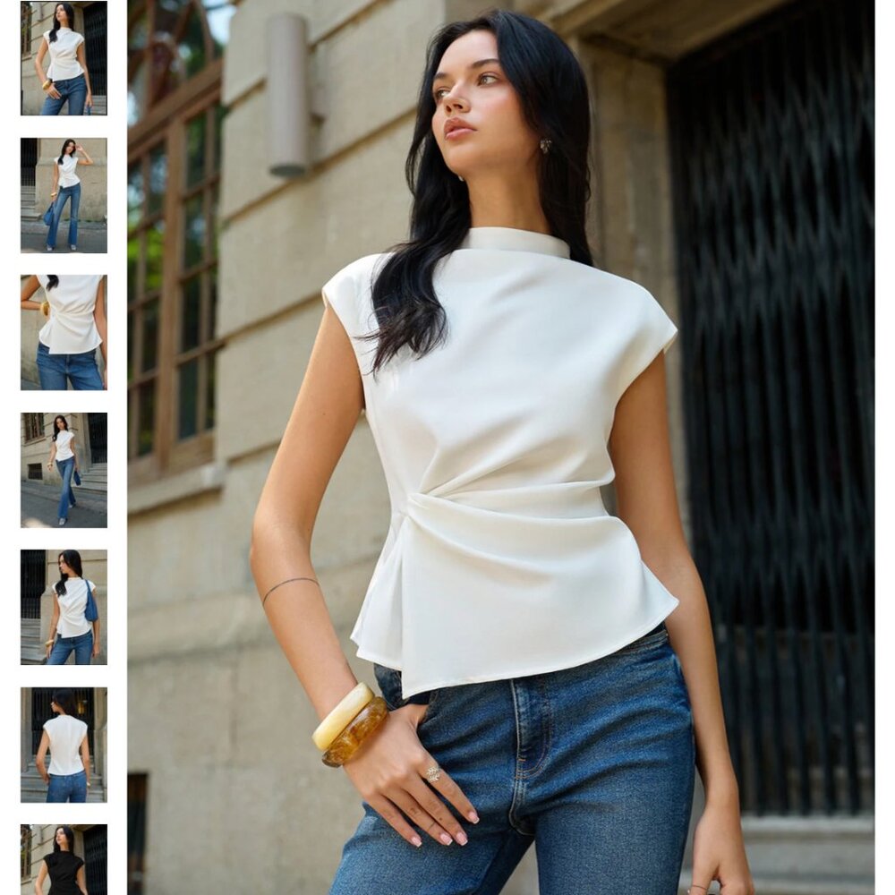 Commense Sleeveless Ruched Top XS